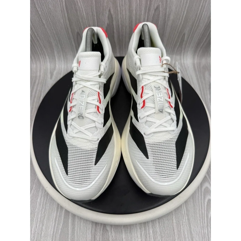 adidas Adizero Boston 13 Mens Sz 8.5 Cloud White Lucid Red Running Shoes JS4932